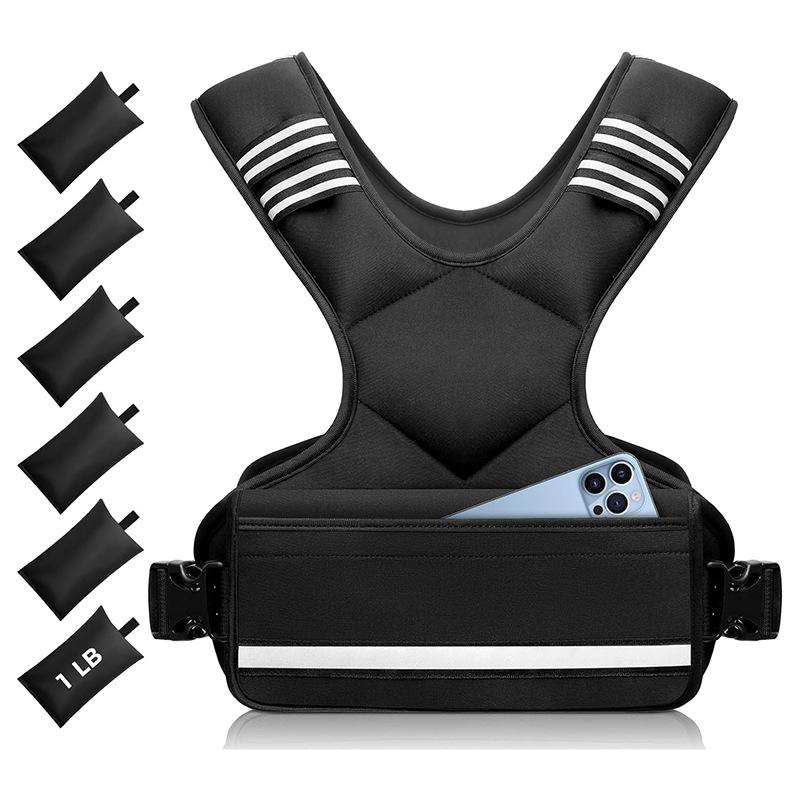 Adjustable Reflective Weighted Vest for Fitness Training