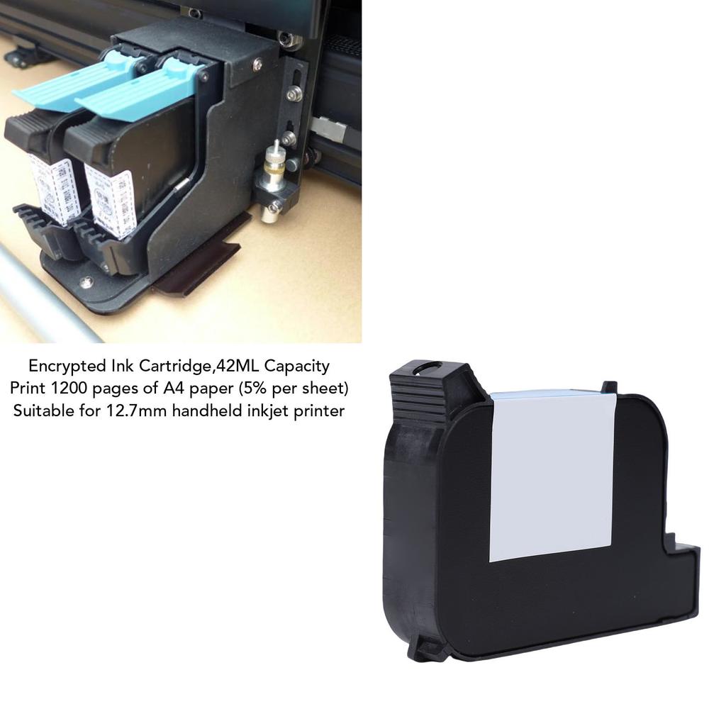 42ML Ink Cartridge Quick Drying 12.7mm Handheld Inkjet Printer Encrypted Cartridge Quick Drying High Adhesion
