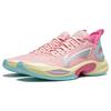 Li-Ning Super Lightweight 2024 Shock Absorption Non-Slip Wear-Resistant Lightweight Rebound Low-Top Basketball Shoes Men Sneaker Pink Blue ABAU011-8