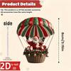 Christmas Tree Ornament 10 Pieces 2D Acrylic Holiday Decoration Santa Hot Air Balloon Ornament for Window Bedroom Living Room