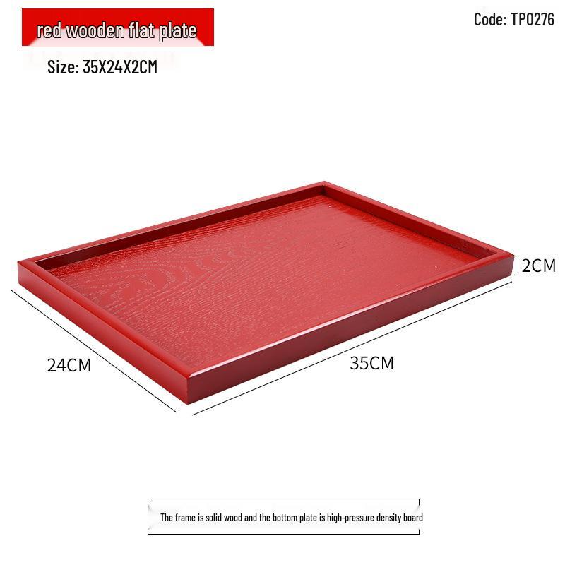 Handcrafted Japanese Orchid Rectangular Wooden Tea Tray with Custom Logo for Hotels and Restaurants