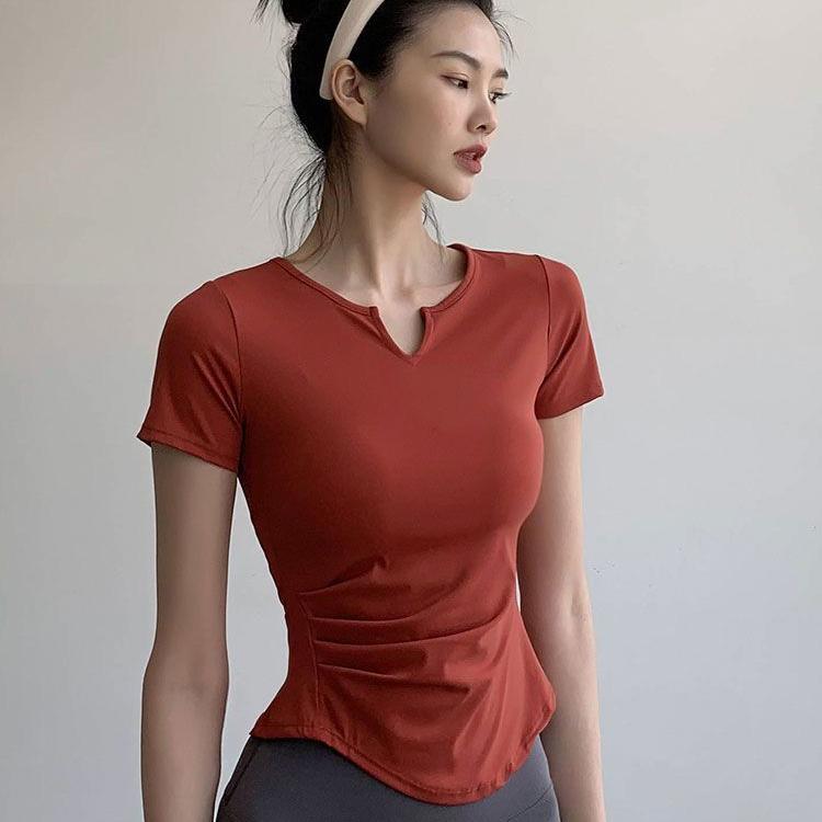 Cămașă de alergare cu armătură strânsă Top fitness pentru femei, elastic și cu uscare rapidă