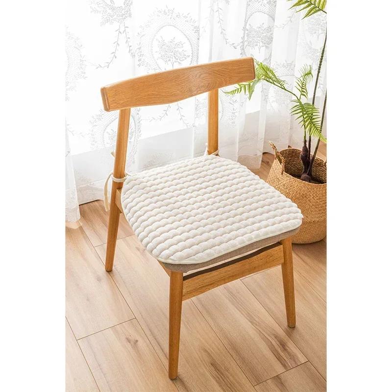 Winter-thicker Square Chair Cushion Seat Pad With Tie Cotton Seat Cushion Filling Dining Chair Cushion Non-Slip Dinning ChairPad