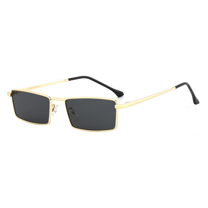 Geometric Square Sunglasses Unisex Uv400 Antiuv Fashion Streetwear For Outdoors GoldFrameGrayLens
