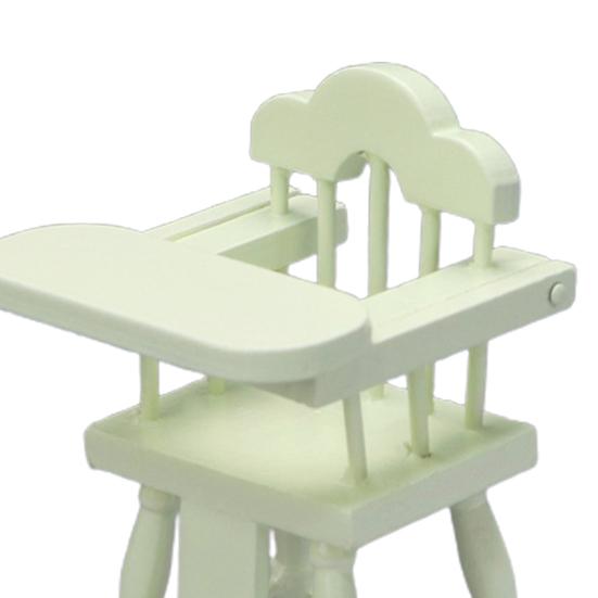 Simulation Stool Convenient to Store Simulated Wood Dollhouse High Chair Model for 1/12 Doll House