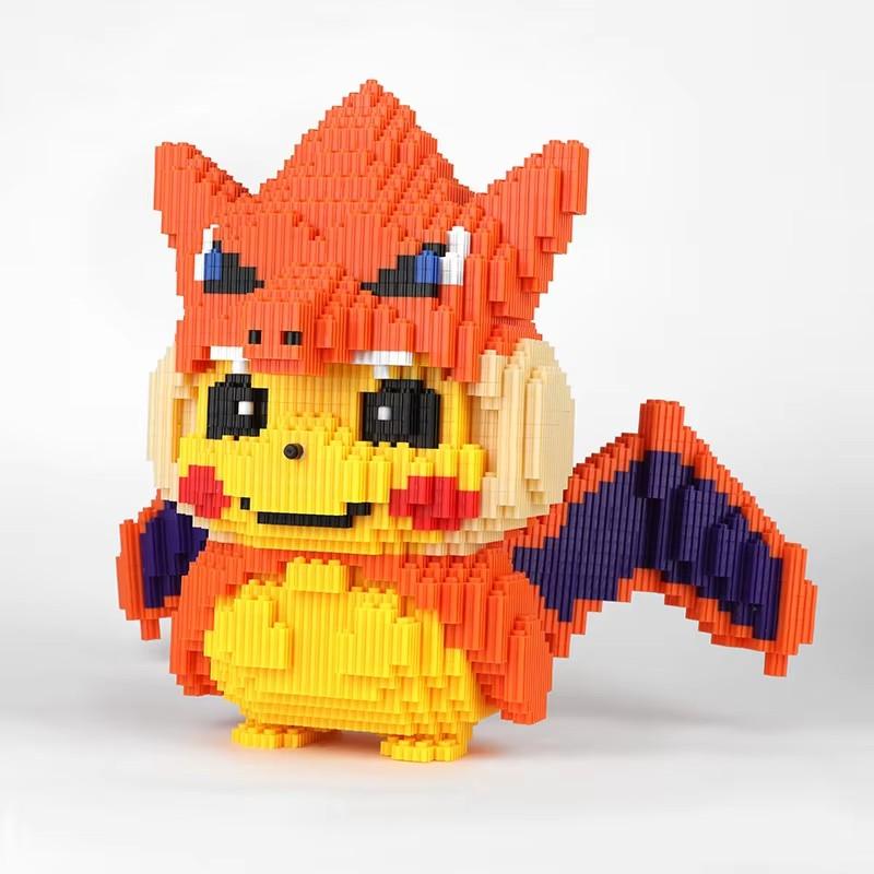 Non-Toxic Super Huge Pokemon Anime Pikachu Figures Diamond Micro Building Blocks Games Model Bricks Decompression Toys Kids Birthday Gifts
