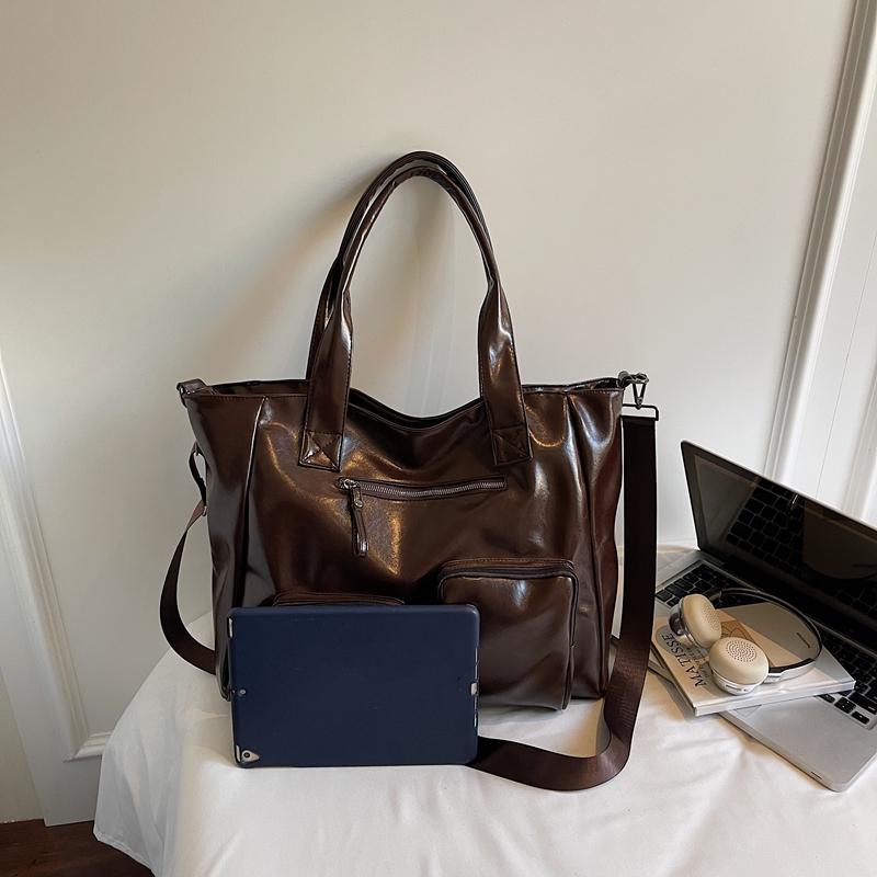 Geantă de umăr de mare capacitate, geantă de călătorie din piele moale, geantă tote pentru femei