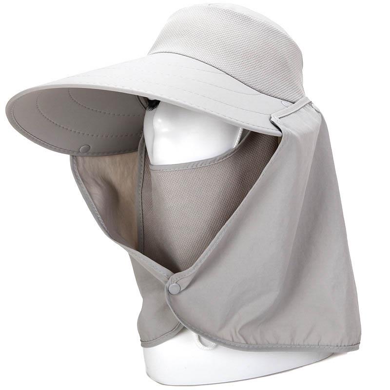 Summer Sun Hat With Removable Neck Flap Uv Protection Wide Brim Outdoor Fishing Casual Women One Size