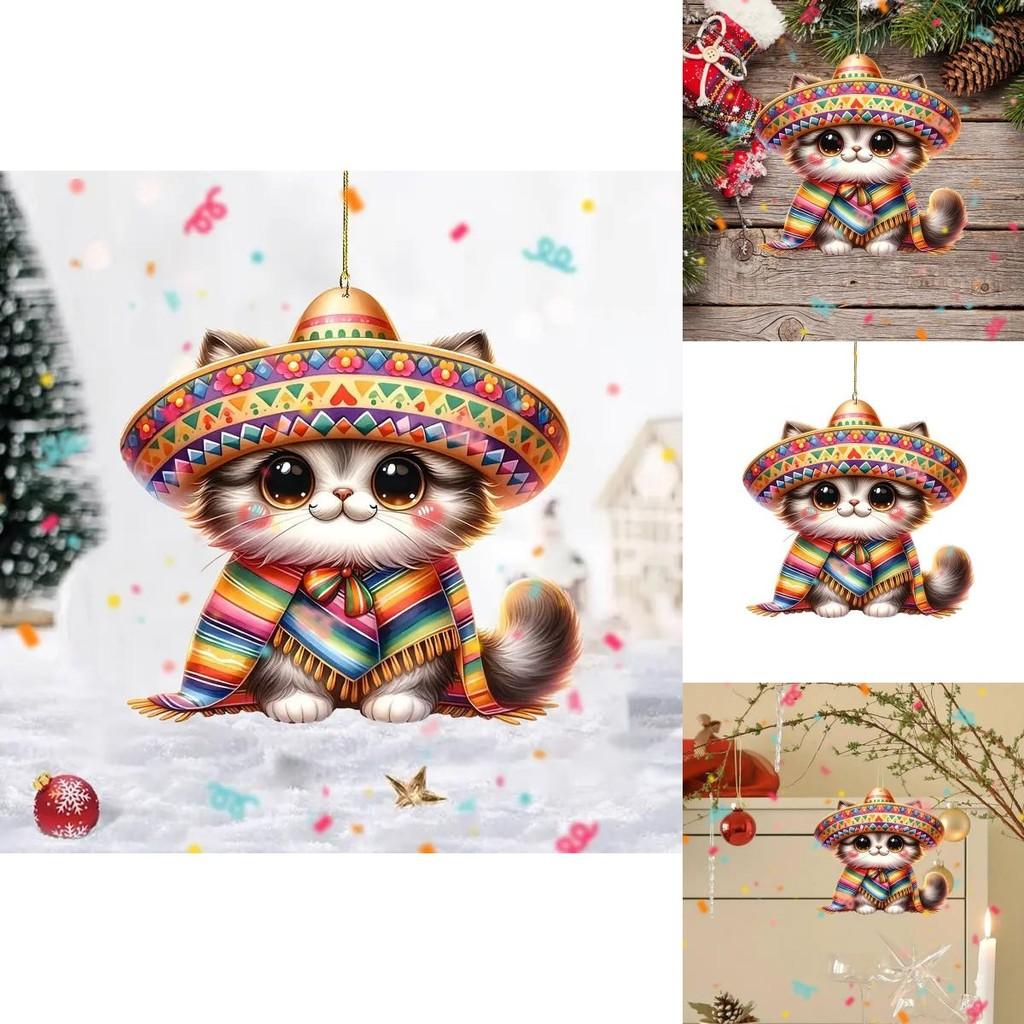 Cartoon Cat Car Hanging Decoration For Vehicles Christmas Tree Style