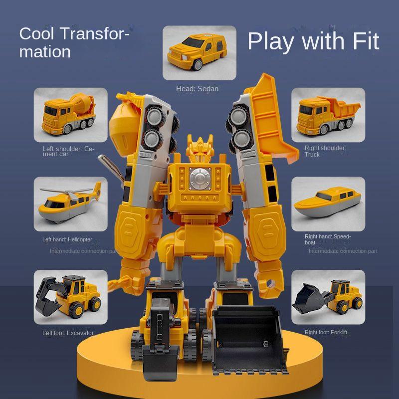 Magnetic Deformation Engineering Car, Children'S Diy Toy Car, Building Block Assembly, Magnetic Attraction Puzzle Robot