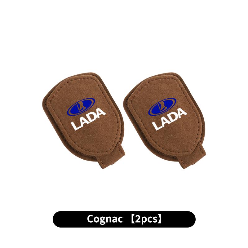 Car Mounted Suede  Sun Visor Leather Glasses Clip For Lada Vesta Niva Samara Kalina Largus Priora Xray Granta