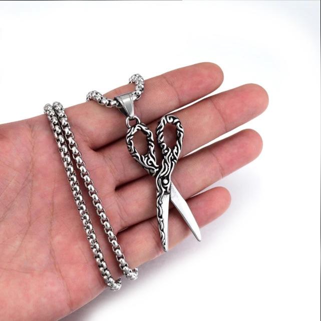 

Личность винтажного типа, мастер-ножницы, подвеска, золотые ножницы, доминирующие мужские ожерелья, хипстерские подходящие аксессуары