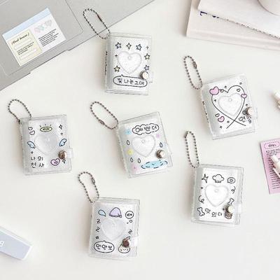 Holder Pockets Photo Transparent Diy Mini Photo Album Keychain Portable Certificate Photo Storage Portable Key Rings