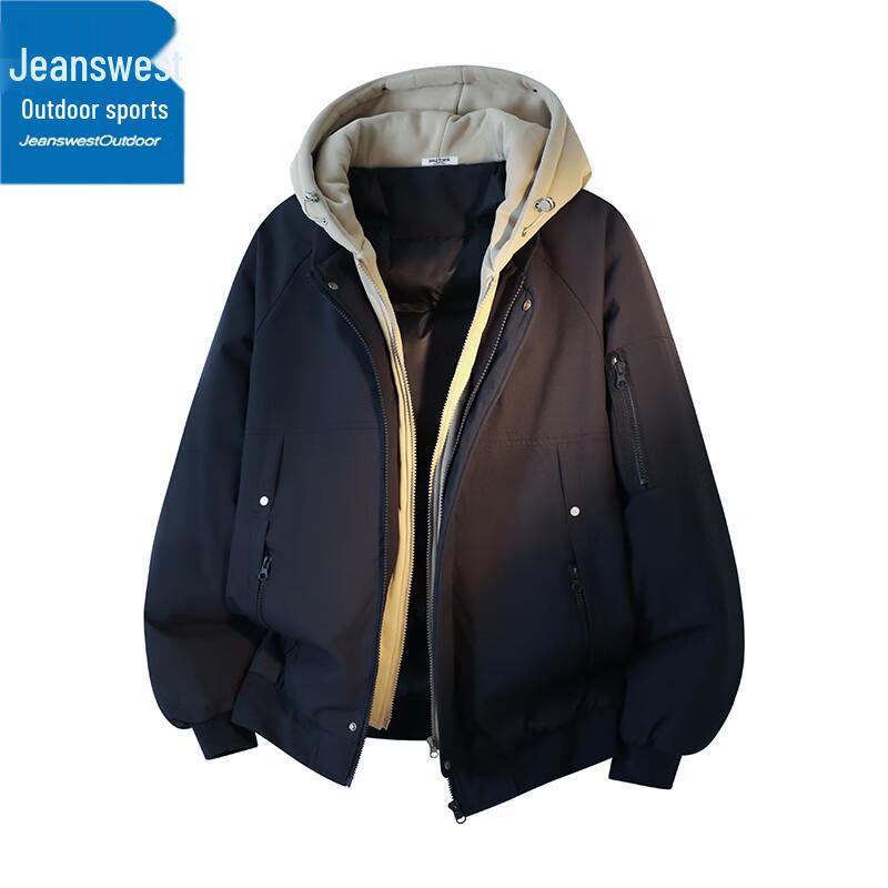 Jeanswest Men's Winter Waterproof Warm Hooded Outdoor Padded Jacket