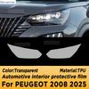 For PEUGEOT 2008 2025 Center Console Gear Panel Screen TPU Car Interior Protective Film Anti-Scratch Repair Sticker