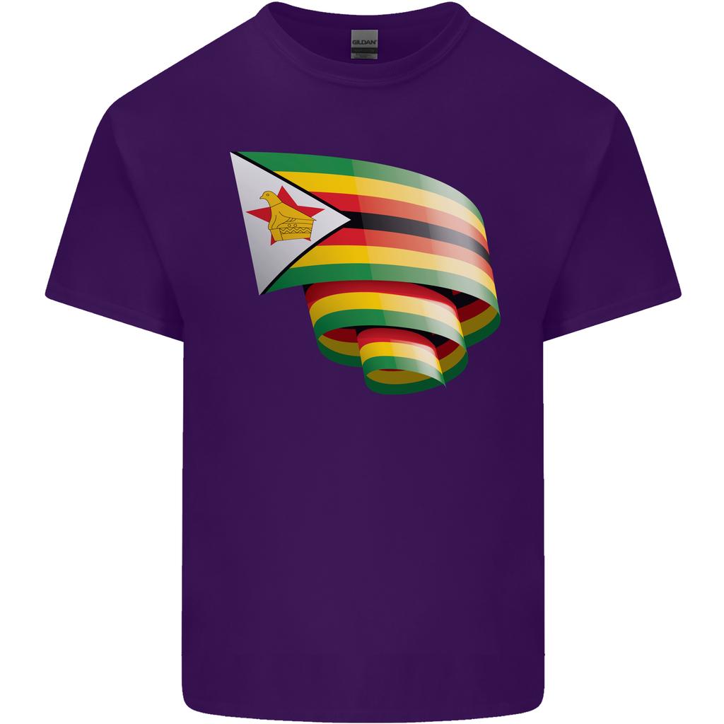 Curled Zimbabwe Flag Zimbabwean Day Football Unisexs Light Cotton TShirt