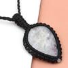 Moonstone Necklace Macrame Handmade Natural Bohemian Crystal Rainbow Healing