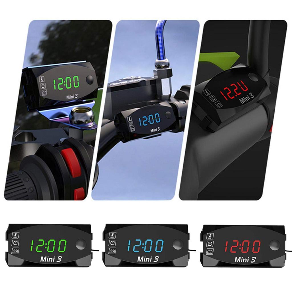 SURD 3 in 1 Multi-functional Motorcycle Clock, 6V-30V, Monitor, Digital Voltmeter, Multi-functional Display, Motorcycle