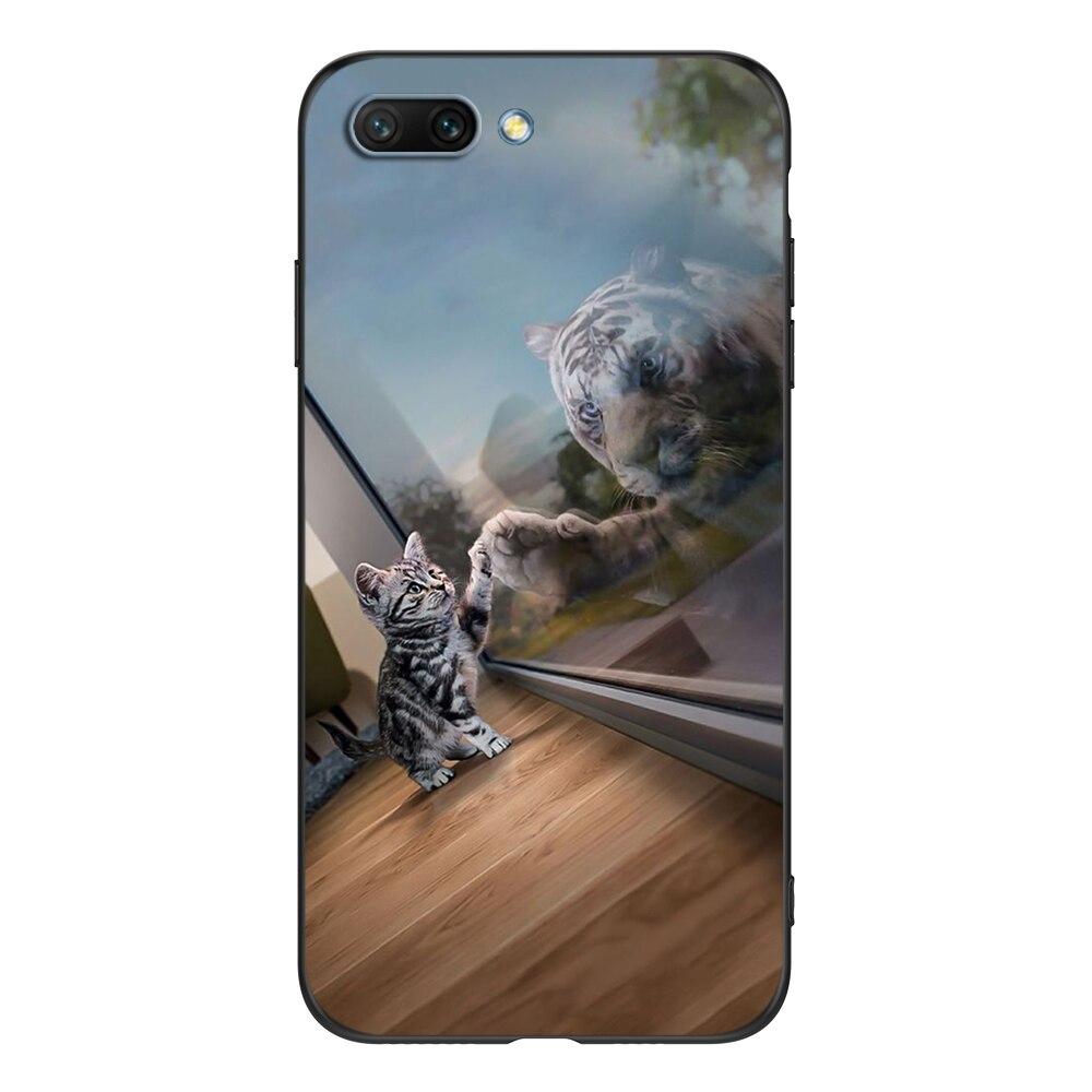 For Honor 10 Case Soft Silicon Phone Back Cover for Huawei Honor 10 Case Etui Coque Black Tpu Case Lion Wolf Tiger Dragon