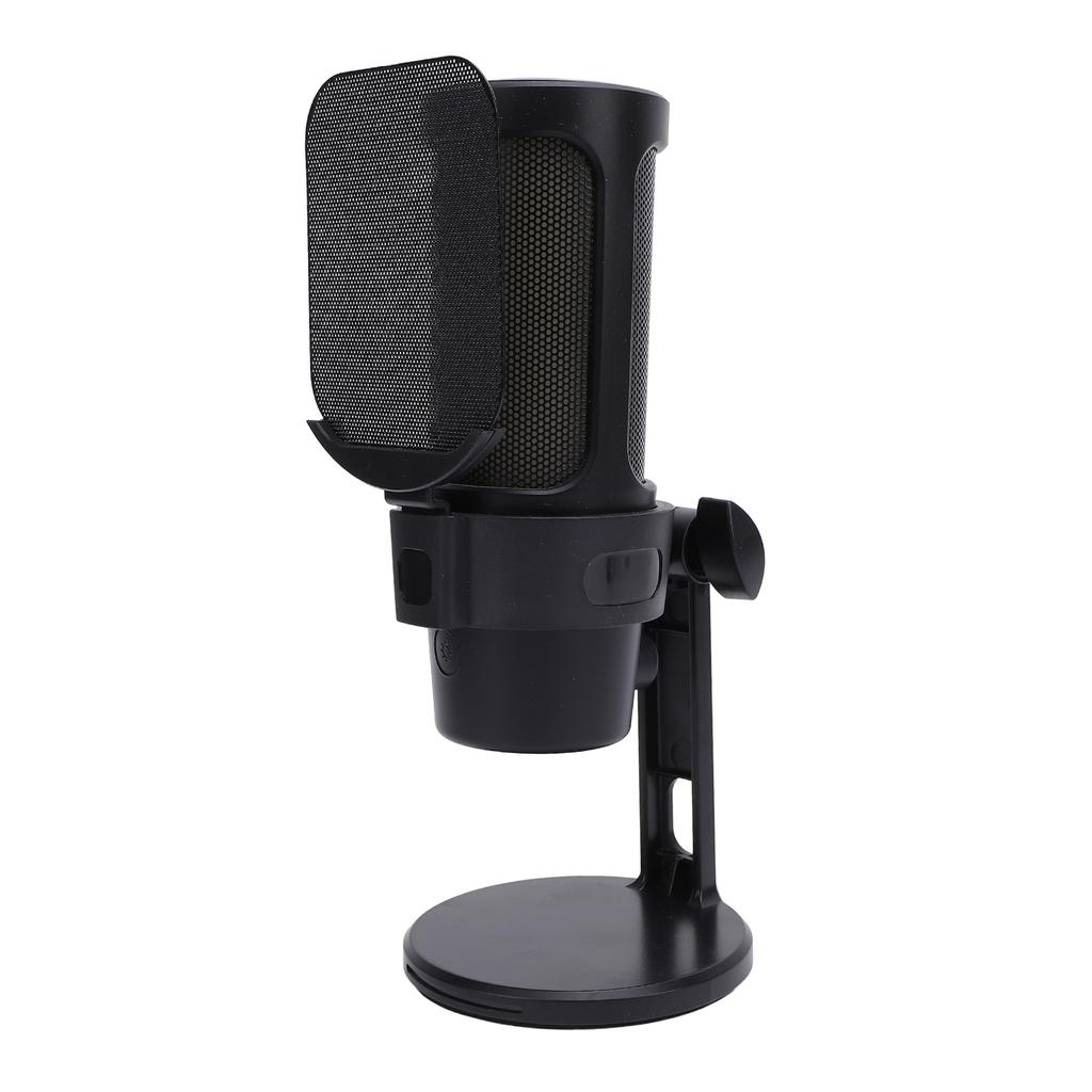 Gaming Microphone USB PC Mic Condenser Mic with Quick Mute Function Shock Mount Rotate Gain Key for