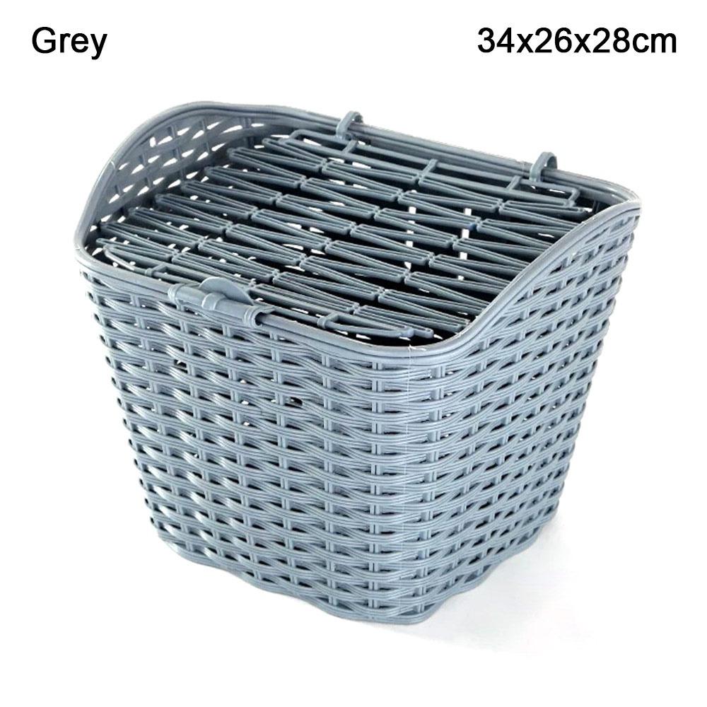 

3 Colors Electric Bike Basket Plastic Scooter Front Storage New Bicycle Wicker Cycling Accessories Grey 34x26x28cm