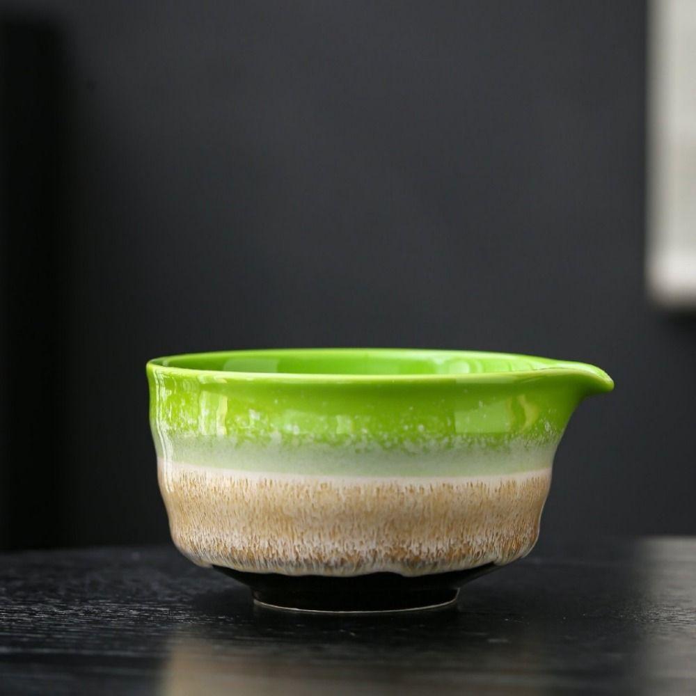 2Pcs Pouring Spout Matcha Bowl Set Reusable Handcrafted Ceramic Matcha Tool Smooth Surface Multipurpose Matcha Tea Set