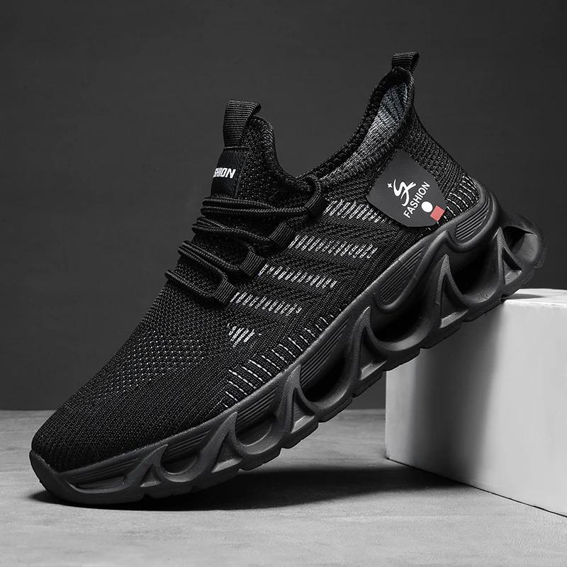 Mens Sport Shoes Breathable Lightweight Sneakers Outdoor Mesh Black Running Shoes Athletic Jogging Tenis Walking Shoes Man Male
