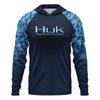 Mens UPF 50 Quick-Dry Hooded Fishing Shirt Breathable Sun Protection Long Sleeve Outdoor Sport Top