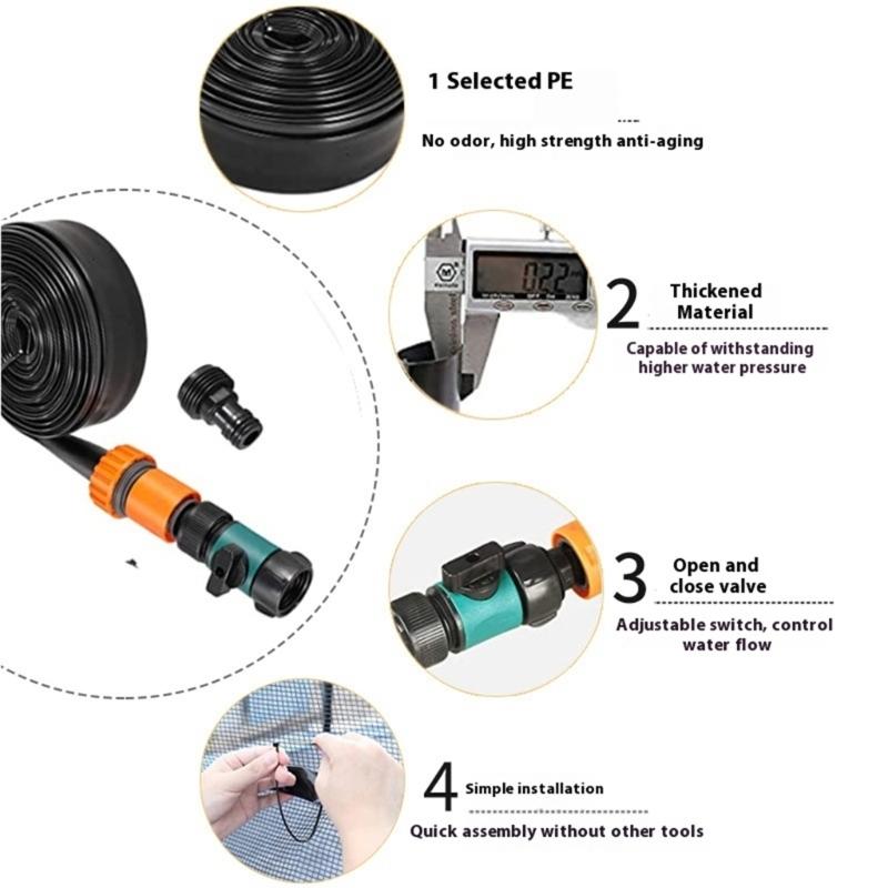 Efficient Outdoor Sprinkler System Outdoor Garden Lawn Sprinkler Nozzle Device with 12m Hose For Backyard Waterpark