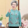 Middle-aged and Elderly Women's Spring and Autumn Sweater Knitted Cardigan Mom Clothing Grandmother Warm Coat Autumn and Winter Tops
