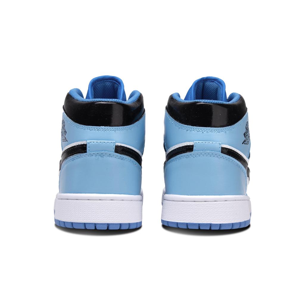 Jordan Air Jordan 1 University Blue Leather Abrasion Resistant Mid top Vintage Basketball Shoes Unisex Blue Black FZ2142-114(Team1291-)