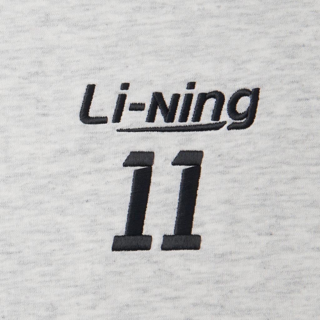 Li-Ning Comfortable Casual Simple Loose Round Neck Pullover Sweatshirt Unisex Sweatshirt Flower-Gray River-Stone-Gray AWDV397-2
