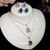 Zircon Water Drop Pendant, Stud Earrings, Necklace Set, Light Luxury, High-end, Precious Jewelry for Women