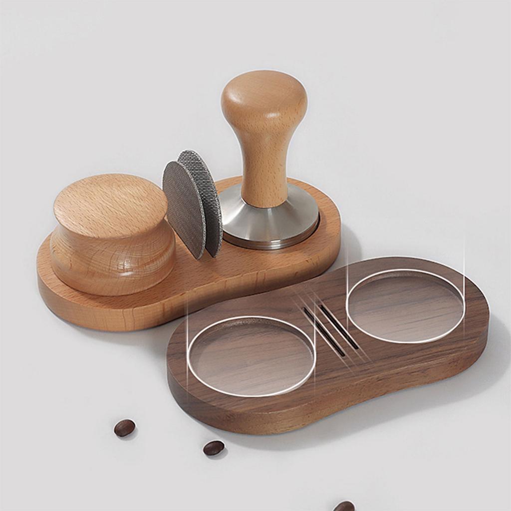 Universal 51/53/58mm Wood Coffee Tamper Holder Wooden Espresso Tamper Mat Stand Coffe Tamper Station Wooden Storage Base