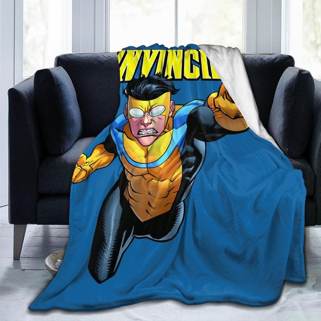 Coperta in Flanella Stampata Invincible Comic Anime Multifunzione Leggera Sottile Plaid per Divano Quilt da Esterno