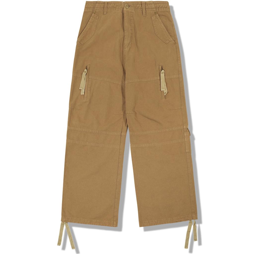 GUBIN Vintage Washed Tail Pocket Cotton Pants - Beige