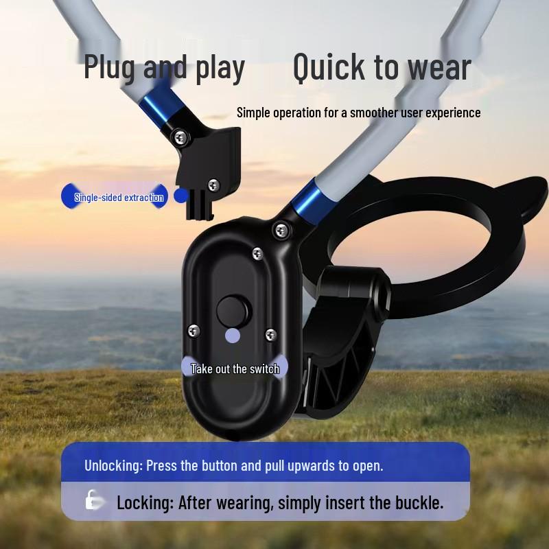 Rotatable Magnetic Neck-Mount for Live Streaming and Outdoor Sports