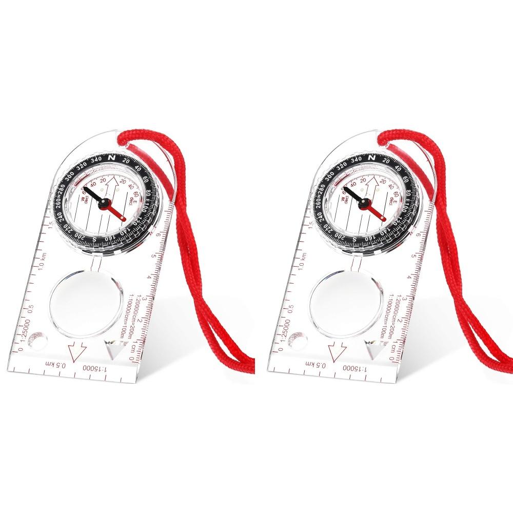 

Навигационный компас Компас для ориентирования в дикой местности Компас с регулируемым наклоном для экспедиций, чтения карт, навигации, ориентации и выживания 2pcs