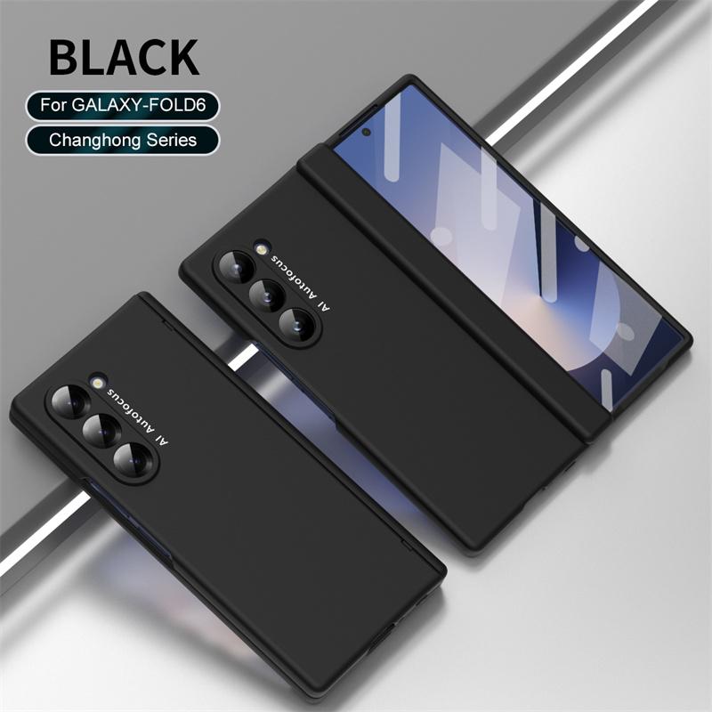 Fashion Fold Edition Hinge Shockproof Phone Case For Samsung Galaxy Z Fold 7 6 5 4 3 5G With Front Screen Protector Glass Cover