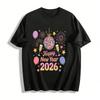 2026 Happy New Year Print Casual Top Festival Party Vibe Tee Pure Cotton T-shirt