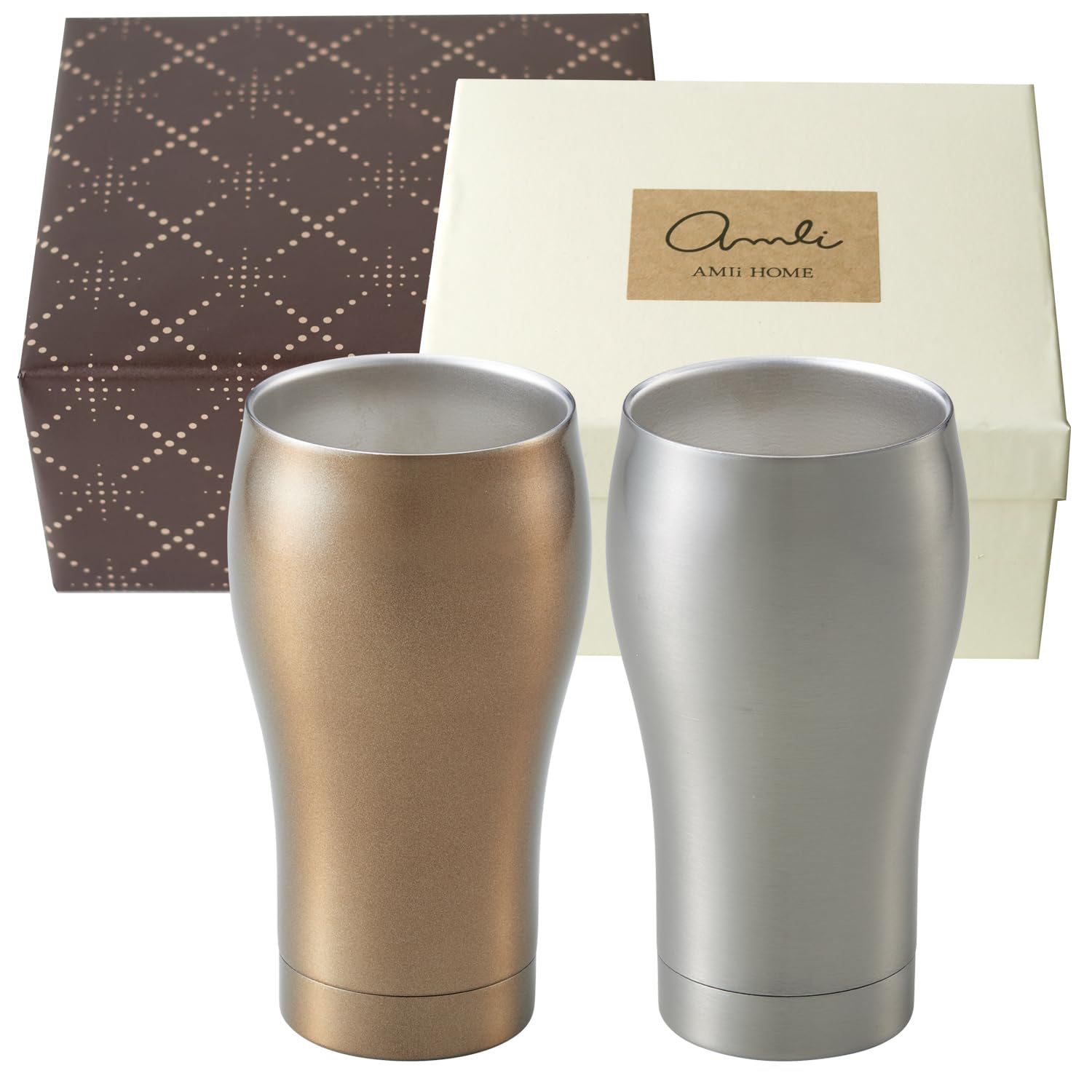 

Dolce duo Pair of Stainless Steel Insulated for Hot and Cold Vacuum Birthday Gift Set Polka Dot Tumblers, Drinks, Double-Walled Wall, 350ml, (Boxed)