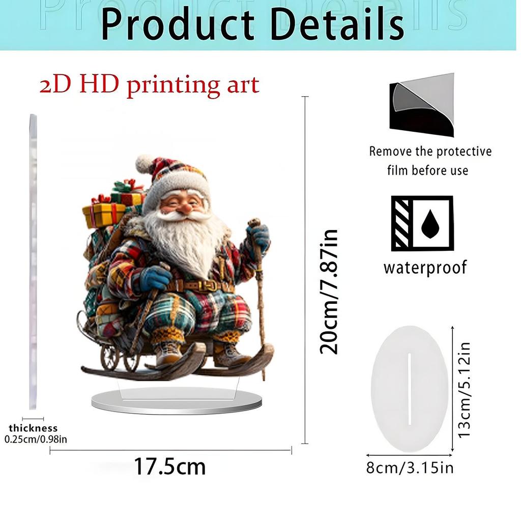 Christmas Apple 2D Acrylic Stand: Festive Desktop Decoration Gift