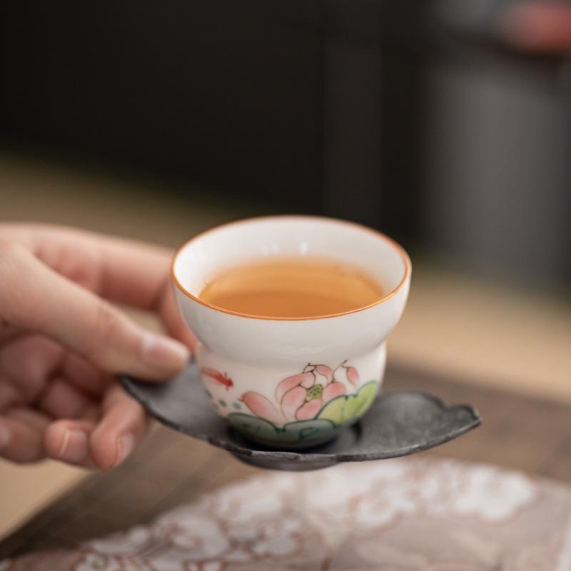 Hand-Painted Jade White Tea Cup Set - Kung Fu Style Porcelain with Gift Box