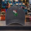 Mexican Flag Rose Washed Baseball Cap Cotton Adjustable Retro Streetwear Hat for Unisex
