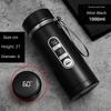 800ML-1L Stainless Steel Thermos Bottle 304 Tea Bottle Car Vacuum Bottle with LED Temperature Display Portable Drinking Cup
