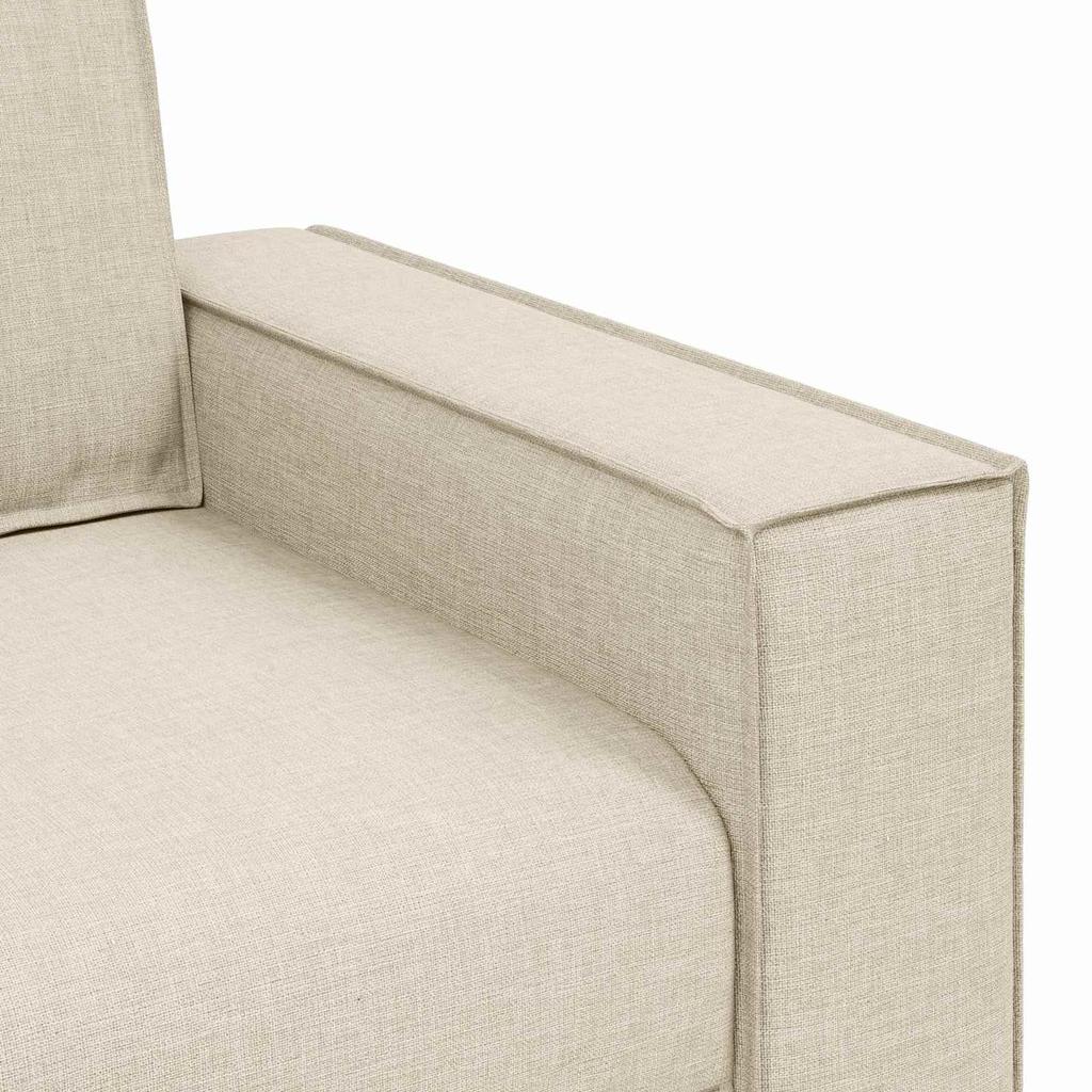 2 Piece Sofa Set Beige 220 X 80 X 84 Cm Linen Blend Fabric
