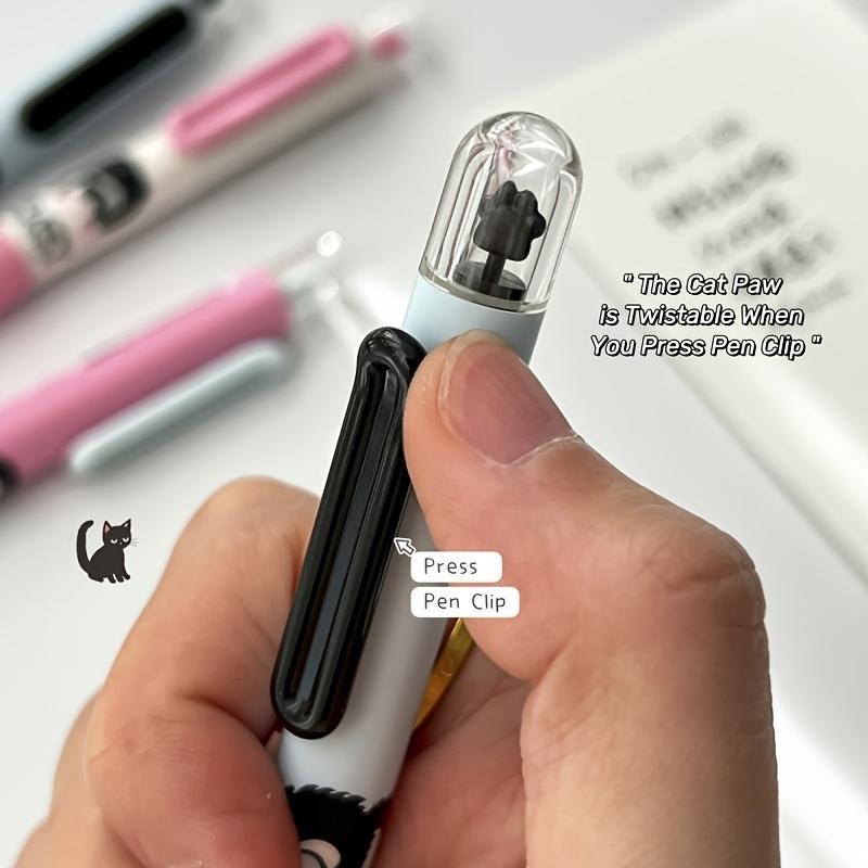 1/4pcs Crazy Tuxedo Cat Gel Ink Pen Cat Paw Rotating Capsule 0.5mm Ballpoint Black Color Quick Dry Smooth Writing