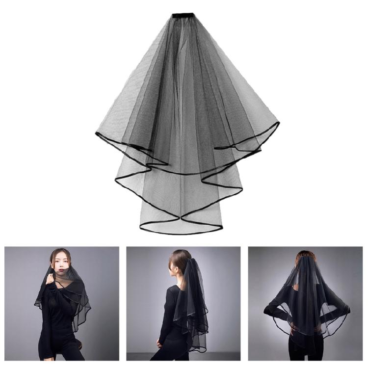 Hochzeitstüll Brautspitzen-Schleier mit Schleife/Blumenbesatz Eleganter Schleier für Brautjungfern