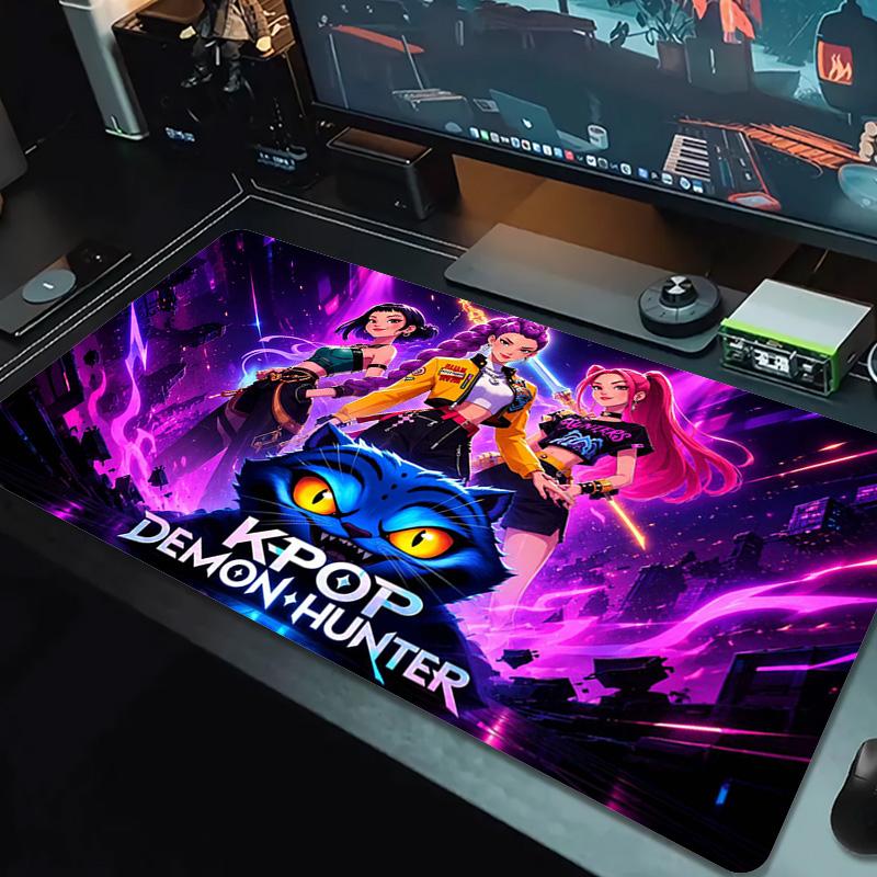 Cacciatori di Demoni Kpop Colore Tappetino Mouse Grande Tavolo da Gioco Cuscino Antiscivolo Laptop Tablet Tappetino Mouse Grande Tappetino XXL Mini PC Tappetino da Gioco Con Bordo Lock