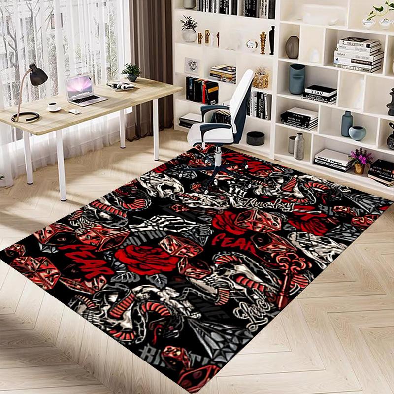 1pc Skull Fear Carpet, Office Rug Outdoor Mat Home Decor Area Carpet Festival